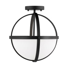 Alturas 2 Light 14" Wide LED Outdoor Semi-Flush Bowl Ceiling Fixture / Pendant