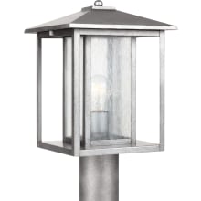 Hunnington 15" Tall Outdoor Single Head Post Light with Seedy Glass