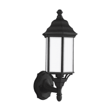 Sevier 16" Tall Outdoor Upward Arm Wall Sconce with Frosted Glass Shade