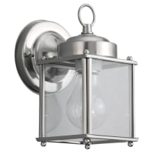 New Castle 8" Tall Outdoor Wall Sconce with Clear Glass