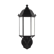 Sevier 19" Tall Outdoor Upward Arm Wall Sconce with Frosted Glass Shade