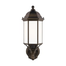 Sevier 19" Tall Outdoor Upward Arm Wall Sconce with Frosted Glass Shade