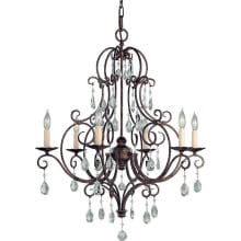 Chateau 6 Light 25" Wide Crystal Candle Style Chandelier