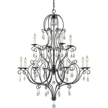 Chateau 12 Light 36" Wide Crystal Candle Style Chandelier