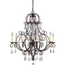 Chateau 8 Light 32" Wide Crystal Candle Style Chandelier