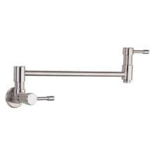 Melrose Wall Mounted Pot Filler Faucet with 15" Double-Jointed Swinging Spout