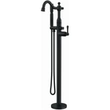 Traditional Floor Mounted Tub Filler with Built-In Diverter - Includes Hand Shower
