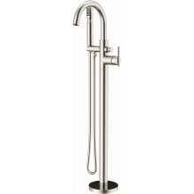 Contemporary Floor Mounted Tub Filler with Built-In Diverter - Includes Hand Shower