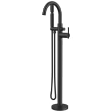 Contemporary Floor Mounted Tub Filler with Built-In Diverter - Includes Hand Shower