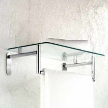 24" Hotel Shelf with Towel Bar from the Sine Collection