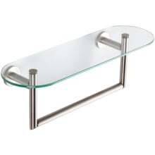 18" Shelf with Towel Bar-Tempered from the Sine Collection