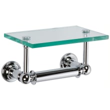Single Post Toilet Paper Holder with Glass Shelf from the Columnar Collection
