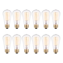 Pack of (12) 40 Watt Dimmable S60 Medium (E26) Incandescent Light Bulbs