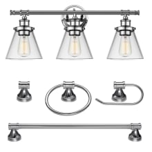 Parker Bathroom Vanity Set - 3 Light Vanity Light, Towel Bar, Towel Ring, and Paper Holder Included