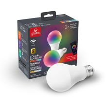Pack of (2) 10 Watt Dimmable A19 Medium (E26) LED-RGB Bulbs - 800 Lumens and 2000K