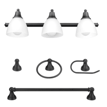 Jayden 3 Light 27 Inch Wide Vanity Light with Matching Bathroom Accessories