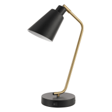 Novogratz Belmont Single Light 17" Tall Desk Lamp with USB Port