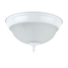 1 Light 11 inch Flush Mount Ceiling Light Fixture with Frosted Swirl Glass Shade