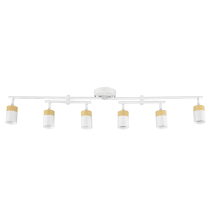 Hudson 6 Light Track Light with Double center Swivel Bar and Pivoting Shades