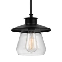 Nate 8" Wide Pendant with Clear Glass Shade