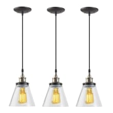 Jackson Vintage Single Light 70" Adjustable Pendant with Clear Glass Shade - Pack of 3