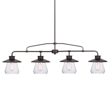 4 Light Pendant with Clear Glass Shade