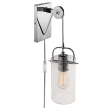 Nordhaven Single Light 16-5/16" Tall Plug-In / Hardwire Wall Sconce with Pulley Accent