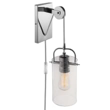 Nordhaven Single Light 16-5/16" Tall Plug-In or Hardwired Wall Sconce with Pulley Accent