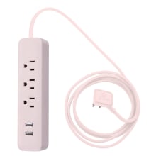 Designer 3-Outlet USB Surge Protector Power Strip with 2x USB Ports