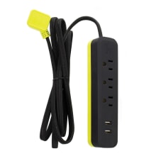 Designer 3-Outlet USB Surge Protector Power Strip with 2x USB Ports
