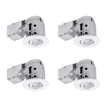 Pack of (4) - 3" GU10 Adjustable Recessed Trim and Remodel Housing- IC Rated