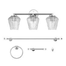 Pierce 3 Light 24" Wide Bathroom Vanity Light and Hardware Set