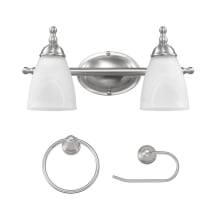 Diana 2 Light 16" Wide Vanity Light with Towel Ring and Toilet Paper Holder