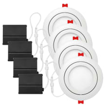 Pack of (4) - Ultra Slim LED Integrated Canless Fixture 4" Open Recessed Trim- IC Rated and Airtight
