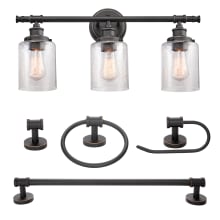 Camden All-In-One Bathroom Vanity Light with Towel Bar, Towel Ring, Toilet Paper Holder, and Robe Hook