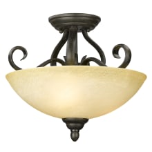 Convertible Three Light Semi Flush Ceiling Fixture from the Riverton PC Collection
