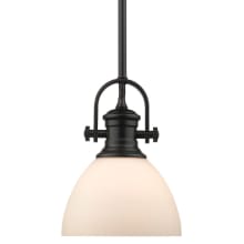 Hines Single Light 6-7/8" Wide Pendant with Opal Glass Shade