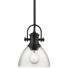 Hines Single Light 6-7/8" Wide Pendant with Seeded Glass Shade