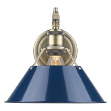Orwell Single Light 10" Wide Bathroom Sconce in Aged Brass with Colorful Shade