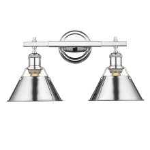 Orwell 2 Light 18-1/4 Bathroom Vanity Light in Chrome with Colorful Shades