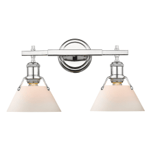 Orwell 2 Light 18-1/4 Bathroom Vanity Light in Chrome with Colorful Shades