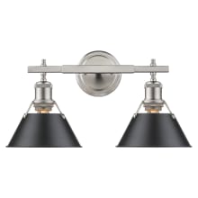 Orwell 2 Light 18-1/4" Wide Bathroom Vanity Light in Pewter with Colorful Shades