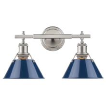 Orwell 2 Light 18-1/4" Wide Bathroom Vanity Light in Pewter with Colorful Shades