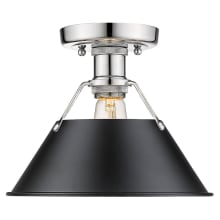 Orwell Single Light 10" Wide Semi-Flush Mount Ceiling Fixture in Pewter with Colorful Shade