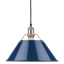 Orwell Single Light 14" Wide Pendant in Pewter with Colorful Shade