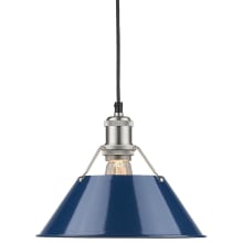 Orwell Single Light 10" Wide Pendant in Pewter with Colorful Shade