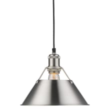 Orwell Single Light 10" Wide Pendant in Pewter with Colorful Shade