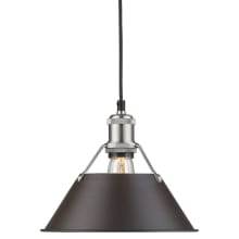 Orwell Single Light 10" Wide Pendant in Pewter with Colorful Shade