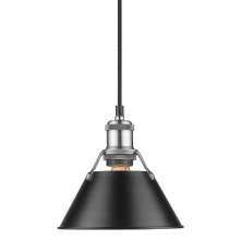 Orwell Single Light 7-1/2" Wide Mini Pendant in Pewter with Colorful Shade
