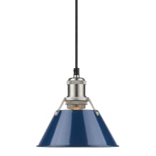 Orwell Single Light 7-1/2" Wide Mini Pendant in Pewter with Colorful Shade